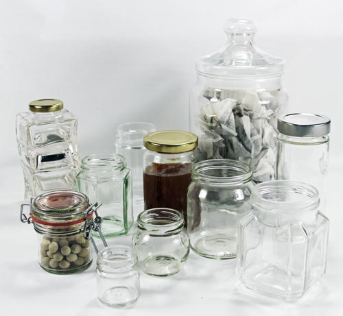 Coloured food bottles